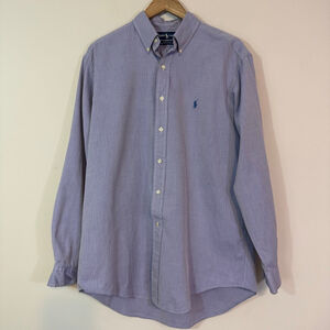 RALPH LAUREN Long Sleeve Casual Button-Down Shirt Light Purple Size 16 34/35